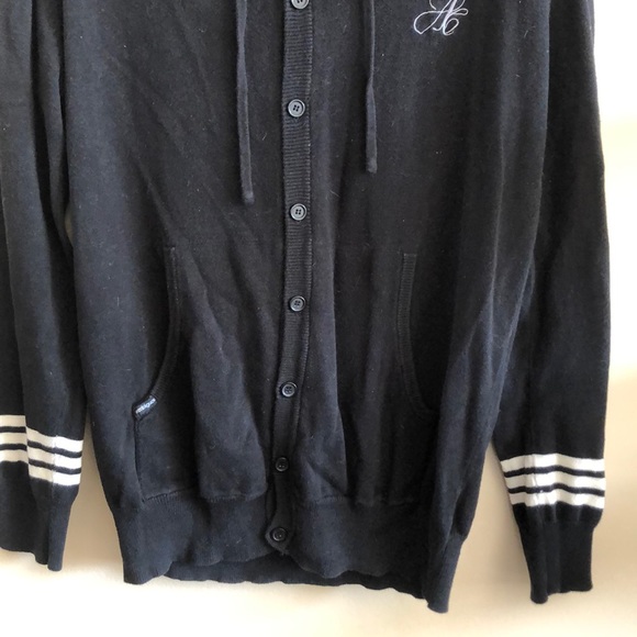 Ambiguous Black Hooded ButtonUp Cardigan SzMed - Picture 7 of 11